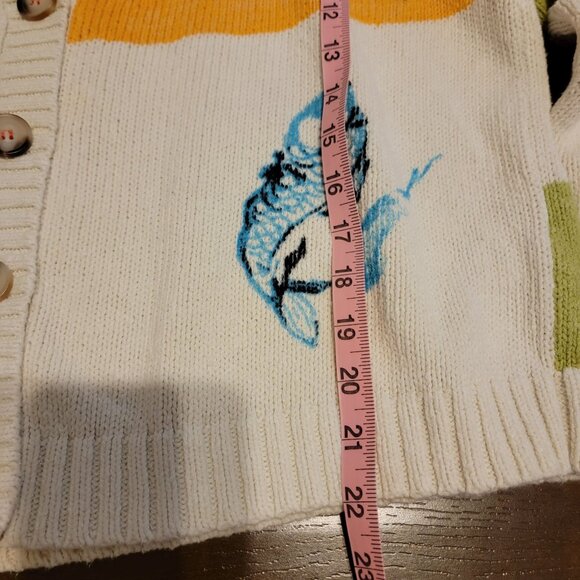 Anthropologie Pilcro Icon Graphic Cardigan Sweater Womens S Coastal Fisherman - Picture 7 of 8